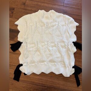 Elegant White Sweater with Black Accents